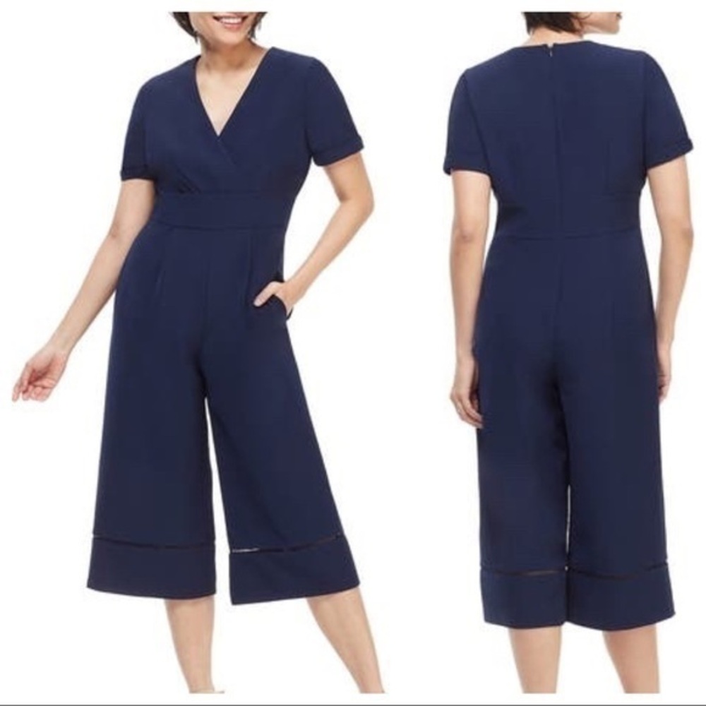 Maggy London Becca Crop Blue Jumpsuit
